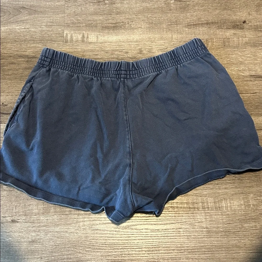 Brandy Melville Navy Blue Elastic-Waist Athletic Shorts - Picture 2 of 3